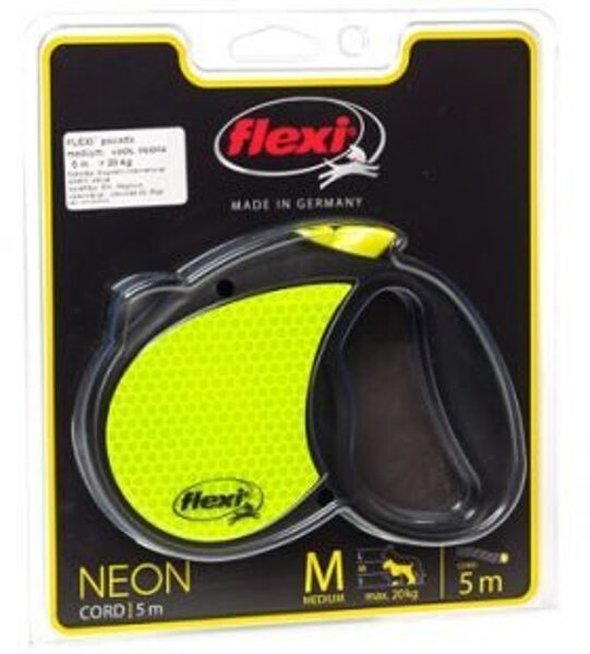 FLEXI PAVADA NEW CLASSIC VADS M 5M<20KG NEON REFLECT