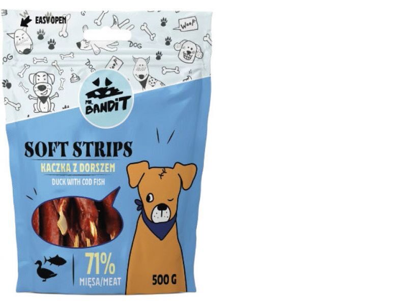 MR.BANDIT SOFT STRIPS DUCK/FISH /PĪLES/ZIVS STRĒMELES 500G