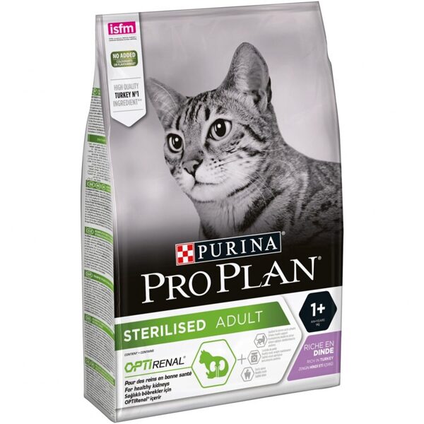 PRO PLAN STERIL RENAL sausā barība kaķiem (tītars) 1,5kg