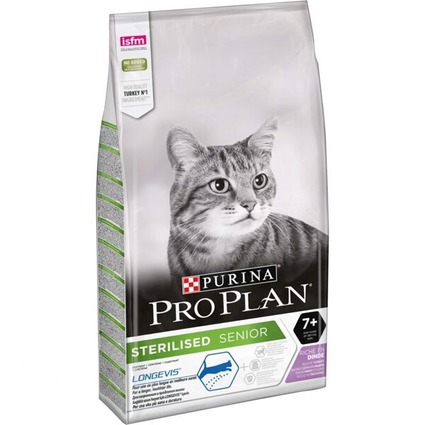 PRO PLAN STERIL LONGEVIS sausā barība kaķiem (tītars) 10kg