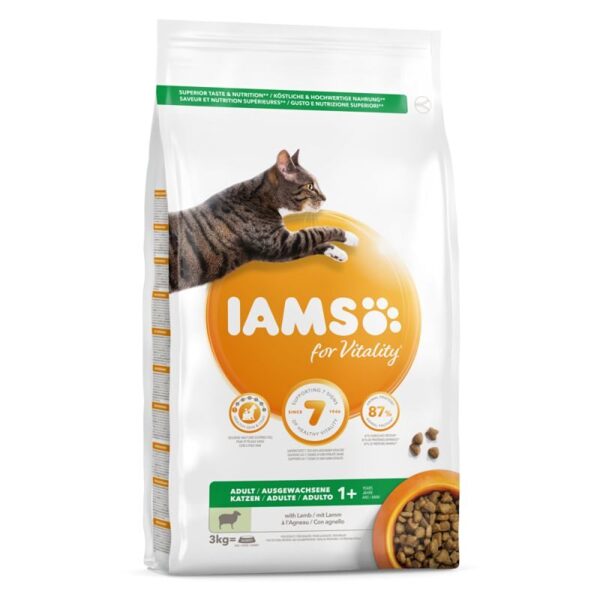 IAMS CAT ADULT LAMB sausā kaķu barība 10kg