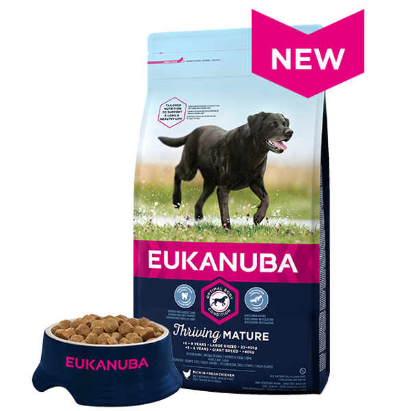Eukanuba Mature & Senior Large Breed Chicken - sausā barība lielo šķirņu gados vecākiem suņiem 15kg