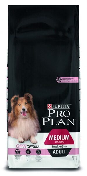PRO PLAN MEDIUM ADULT sausā barība sunim (lasis) 14kg