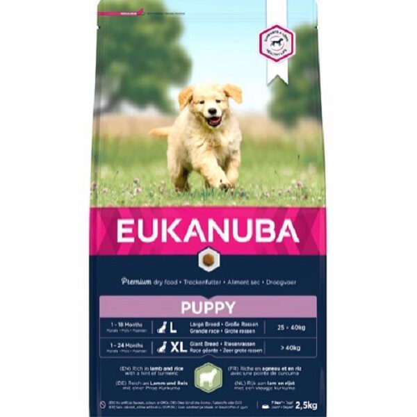 Eukanuba Puppy & Junior All Breed Lamb & Rice - sausā barība ar jēru kucēniem 2.5kg