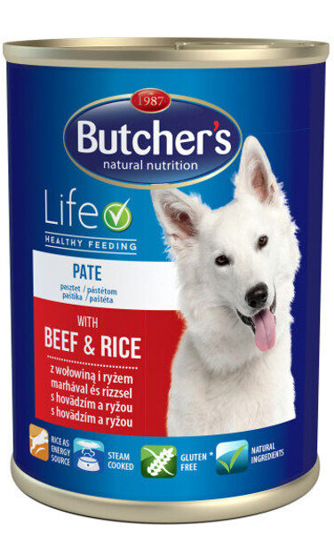 Butcher's WCD Rice Recipe with Beef&Rice Pate Dog 6x1200g