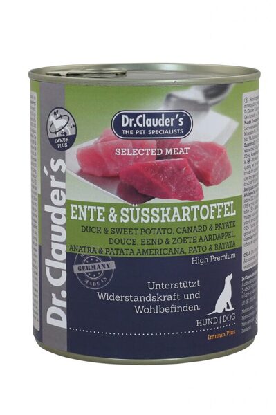 Dr.Clauder's Immune Plus Selected Meat DUCK & SWEET POTATO 6 x 800g 