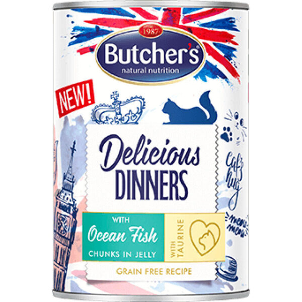 Butcher's CAT Delicious Dinner with sea fish chunks in jelly 6x400g