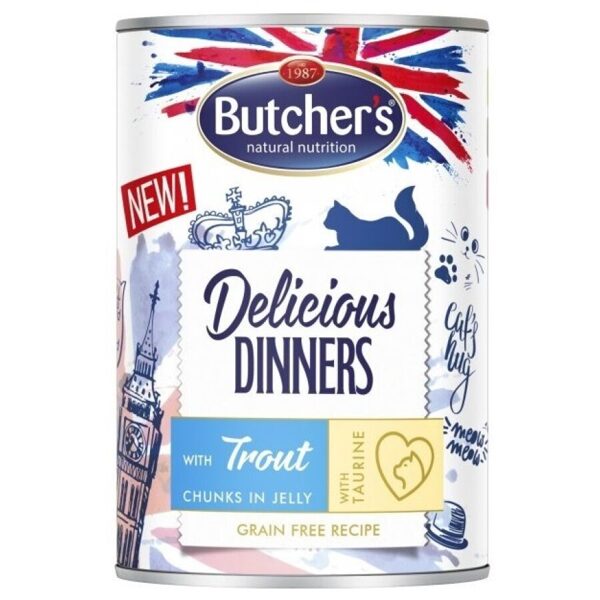 Butcher's CAT Delicious Dinner with trout chunks in jelly 6x400g