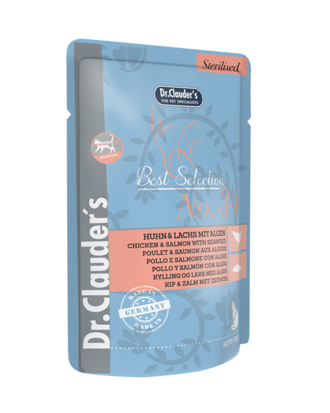 DR. CLAUDER'S Nr.34 POUCH Chicken&Salmon with seaweed 85g x6