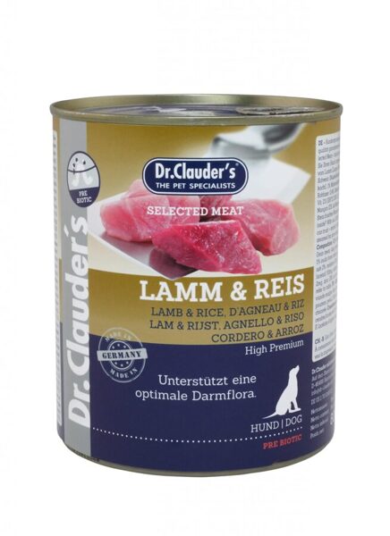Dr.Clauder's Selected Meat PREBIOTICS Lamb&Rice 6 x 800g