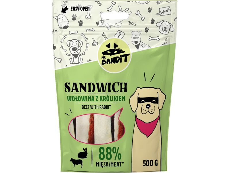 MR.BANDIT SANDWICH BEEF/RABBIT /KĀRT LIELLOPS AR TRUSI 500G