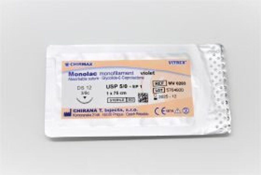 DIEGS ĶIR UZSŪC MONOLAC DS12 5/0 75CM VITREX MV0203 VIOLETS