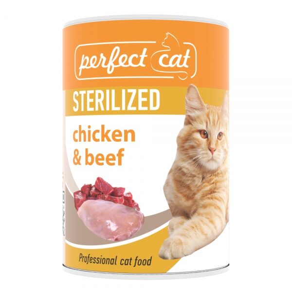 Perfect Cat Sterilizētiem kaķiem ar vistu un liellopu gaļu 400g