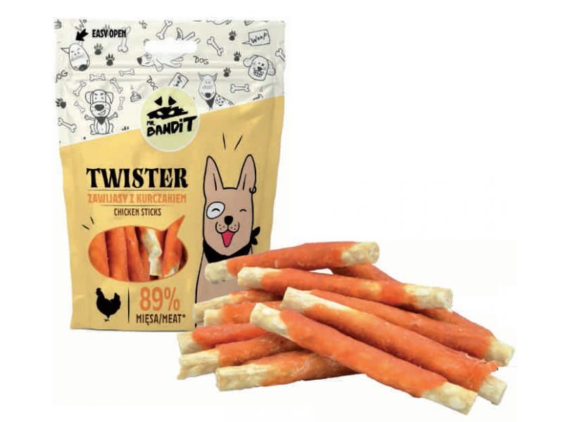 MR.BANDIT TWISTER CHICKEN STICKS/VĪTAS VISTAS NŪJIŅAS 500G