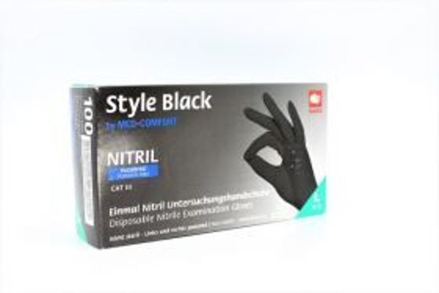 CIMDI NITRILA NEST NEPŪD STYLE L MELNI N100 MED-COMF /BLACK