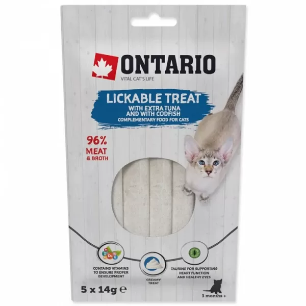 Ontario CAT Lickable treats Tuna+Codfish 5 x 14 g