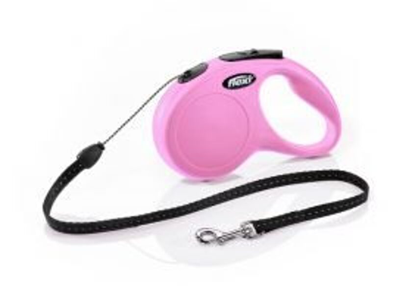 FLEXI PAVADA NEW CLASSIC VADS S 8M<12KG ROZA