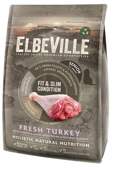 ELBEVILLE Senior All Breeds Fresh Turkey Fit and Slim Condition 4 kg