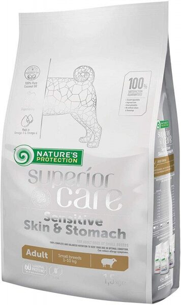 Natures Protection SUPERIOR CARE Adult Small Breeds Sensitive Skin & Stomach with Lamb 1.5kg