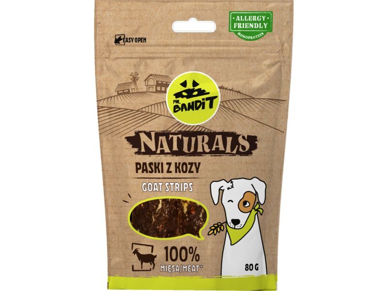 MR.BANDIT NATURALS GOAT STRIPES/KAZAS GAĻAS SLOKSNĪTES 80G