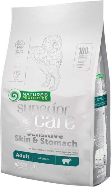 Natures Protection SUPERIOR CARE Sensitive Skin & Stomach Lamb adult all breeds 1.5kg