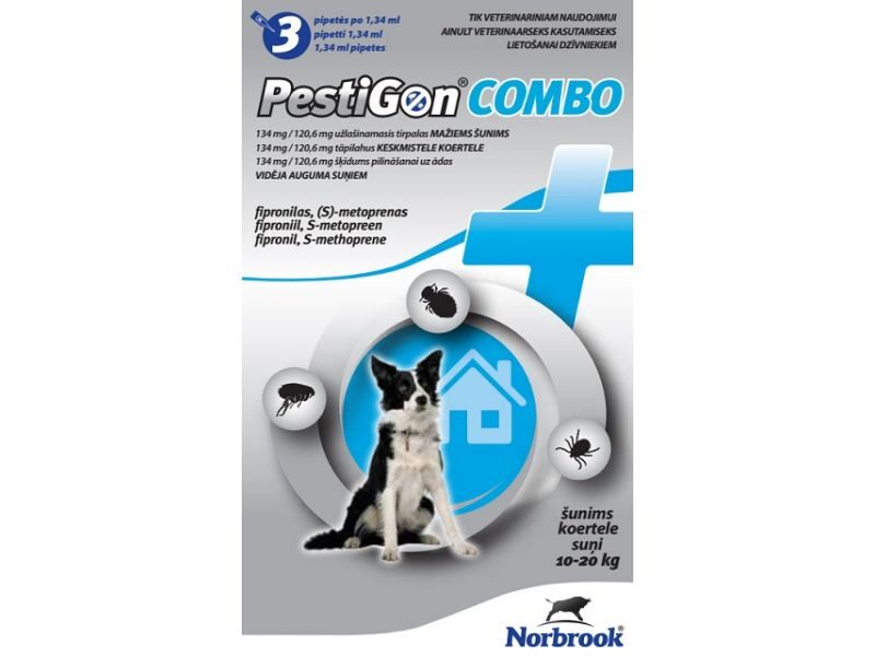 PESTIGON COMBO 134MG/120.6MG ŠĶĪD SUŅIEM (10-20KG) N3
