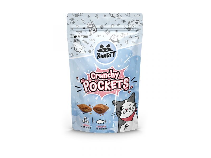 MR.BANDIT CAT CRUNCHY POCKETS SALMON 40G/LASIS /9763