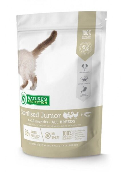 Natures Protection Sterilised Junior Poultry with krill 6-12 months All breed Cat 400 g