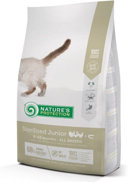 Natures Protection Sterilised Junior Poultry with krill 6-12 months All breed Cat 2 kg