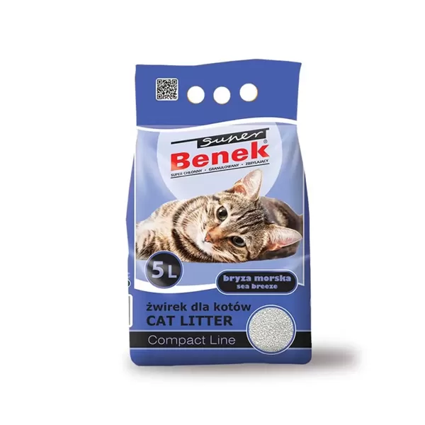 Certech Compact Line Super Benek smiltis kaķu tualetēm ar jūras brīzes aromātu 5 L