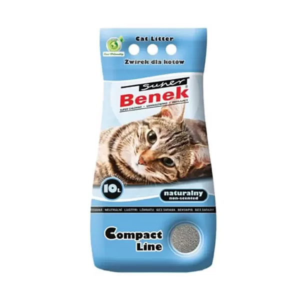 Certech Compact Line Super Benek smiltis kaķu tualetēm bez aromāta 10 L