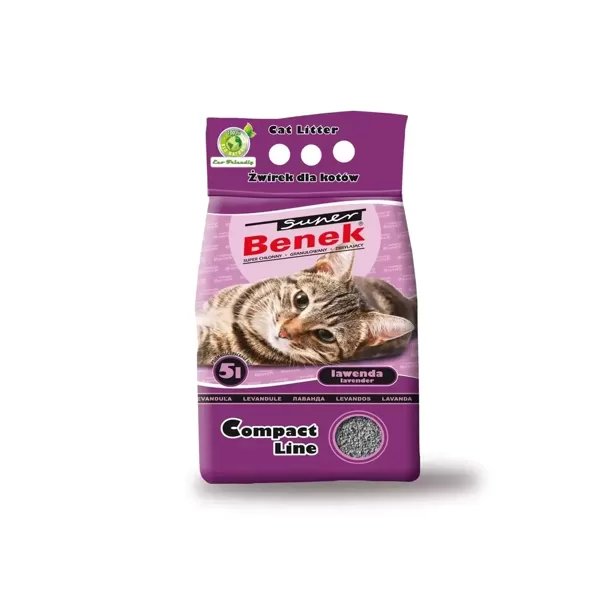 Certech Compact Line Super Benek smiltis kaķu tualetēm ar lavandas aromātu 5 L