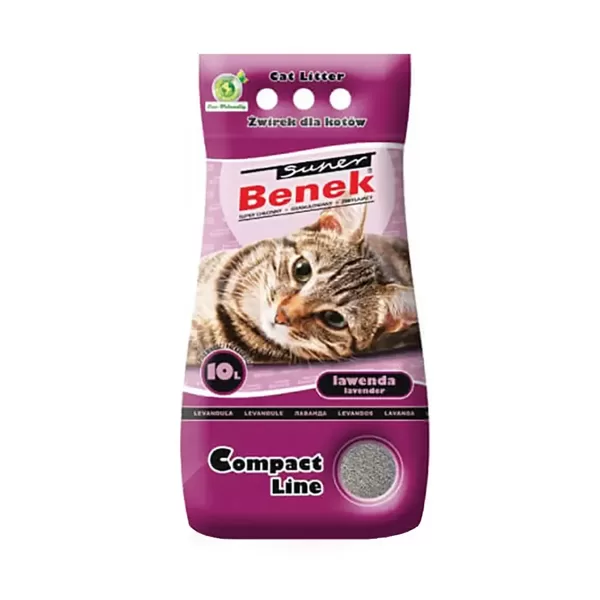 Certech Compact Line Super Benek smiltis kaķu tualetēm ar lavandas aromātu 10 L