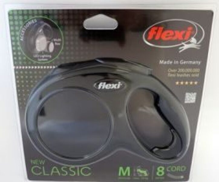 FLEXI PAVADA NEW CLASSIC VADS M 8M<20KG MELNS