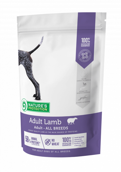 Natures Protection dog pieaugušiem ar jēra gaļu 500g