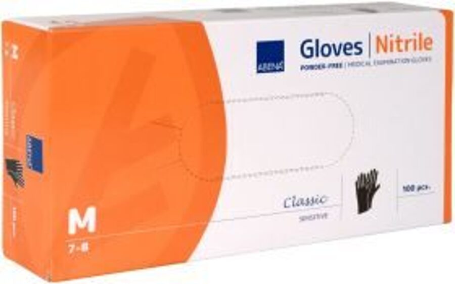 CIMDI NITRILA NEPŪD M MELNI N100 ABENA CLASSIC SENSITIVE