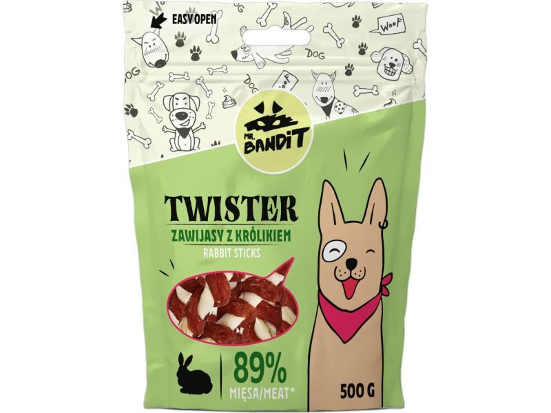 MR.BANDIT TWISTER RABBIT STICKS/VĪTAS TRUŠA NŪJIŅAS 500G