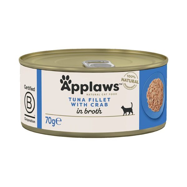 APPLAWS KAĶU KONS TUNČA FILEJA/KRABIS 70G