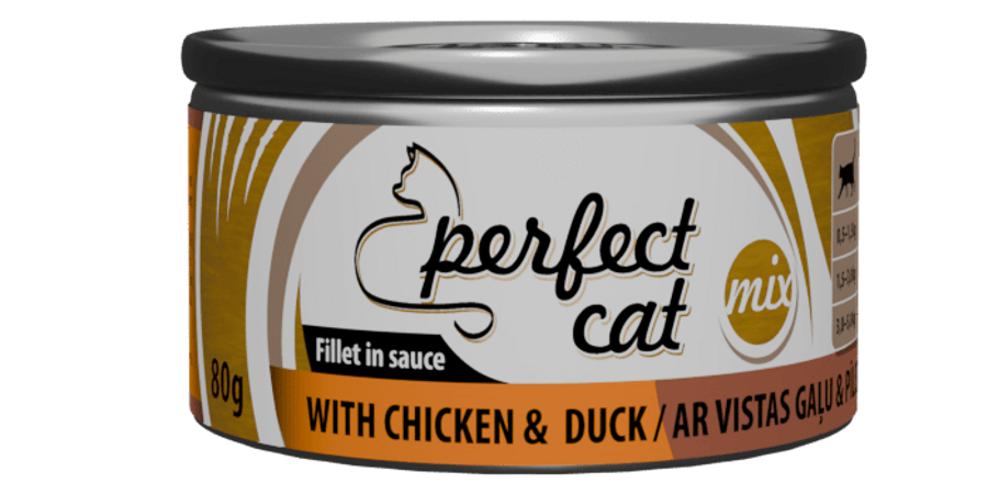 Perfect Cat ar vistas un pīles gaļu mērce 80 g