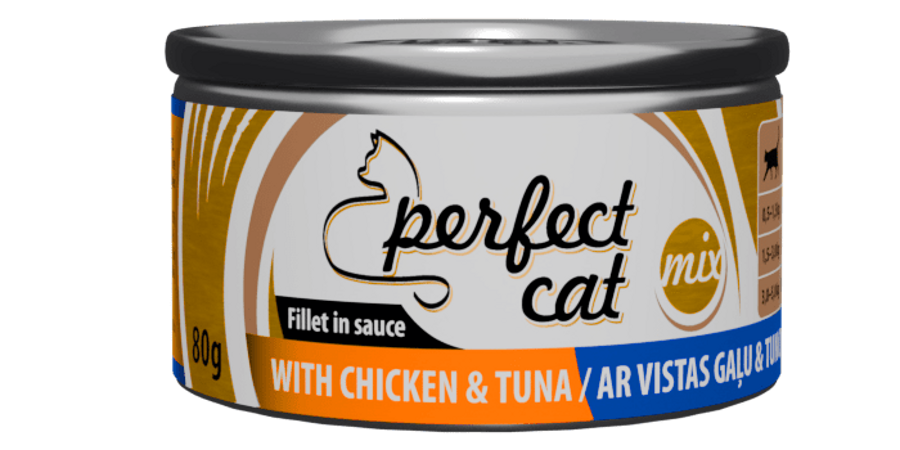 Perfect Cat ar vistas gaļu un tunci mērcē 80 g