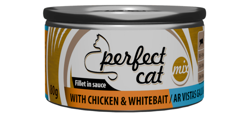 Perfect Cat ar vistas gaļu un anšovi mērcē 80 g