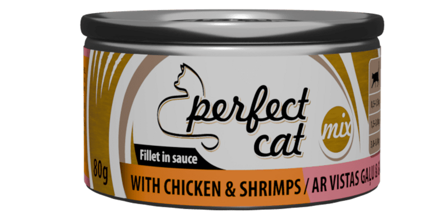 Perfect Cat ar vistas gaļu un garnelēm mērce 80 g