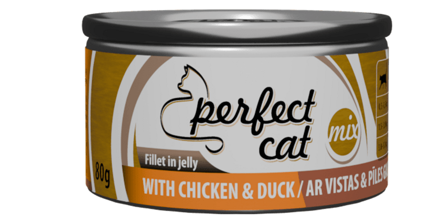 Perfect Cat ar vistas un pīles gaļu želejā 80 g