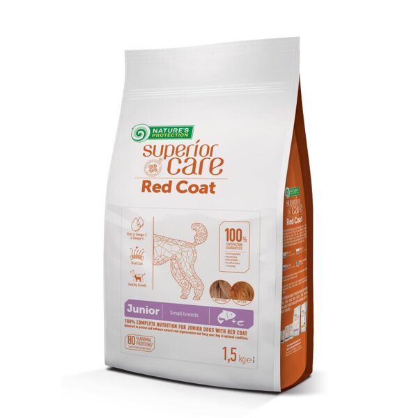 Natures Protection SUPERIOR CARE Red Coat Grain Free Salmon Junior Small Breed 1.5 kg