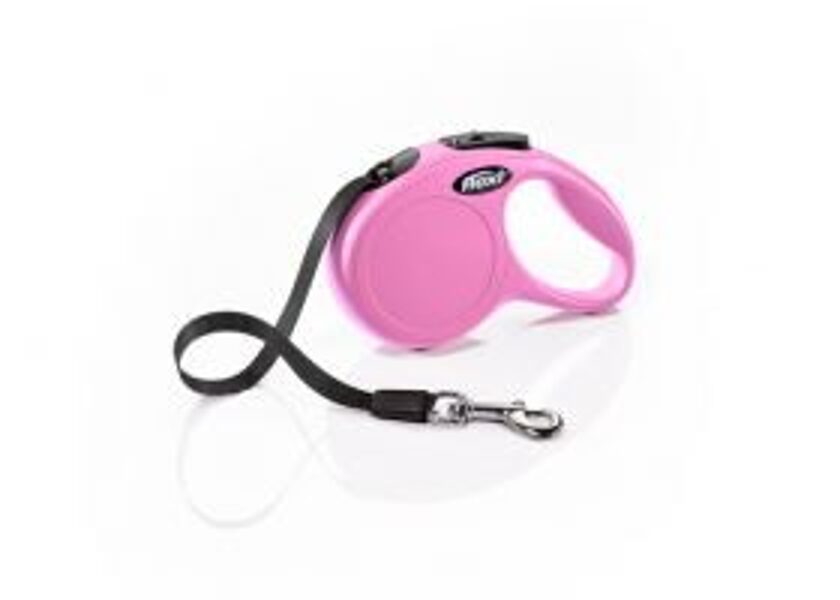 FLEXI PAVADA NEW CLASSIC LENTE XS 3M<12KG ROZA