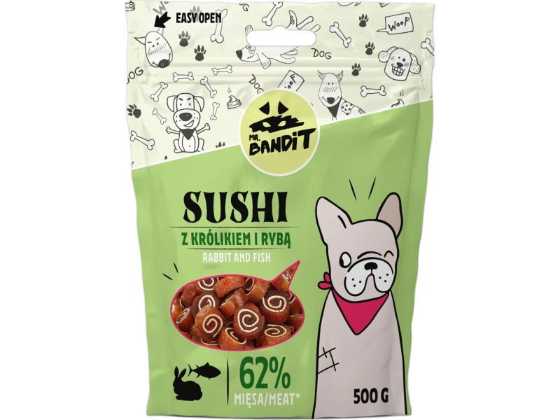 MR.BANDIT SUSHI RABBIT/FISH /SUŠI ROLLI TRUSIS/ZIVS 500G