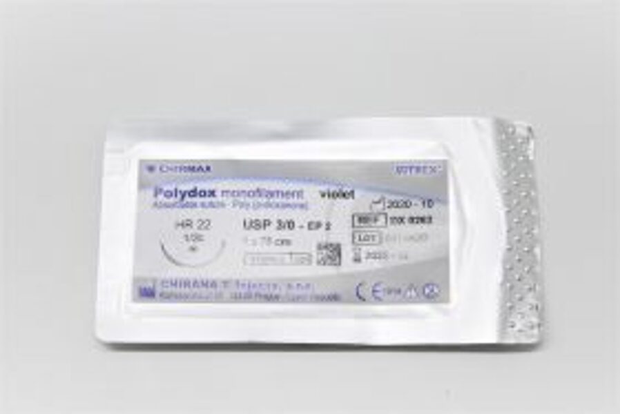 DIEGS ĶIR UZSŪC POLYDOX HR22 3/0 75CM VITREX DX0262 VIOLETS