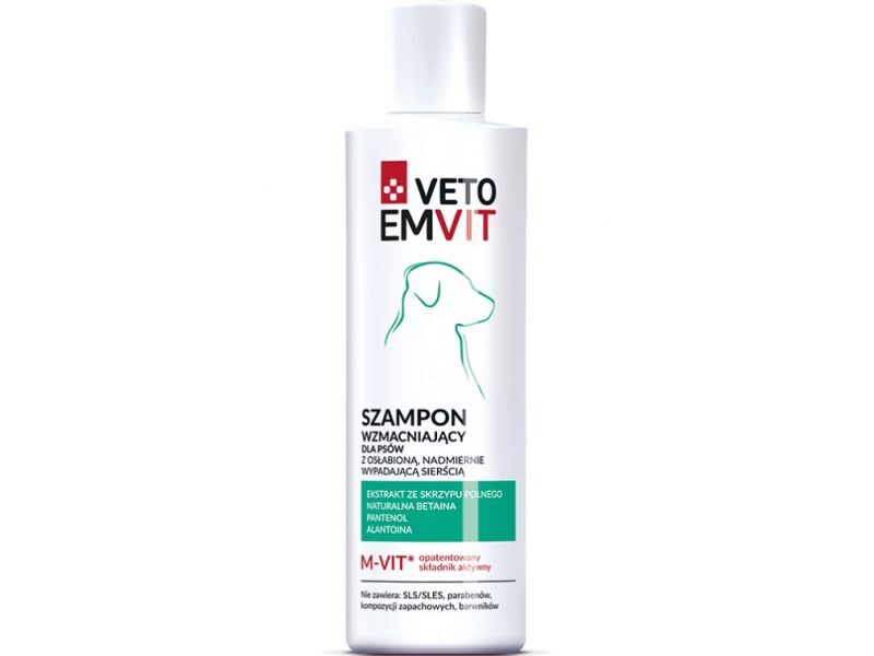 VETOEMVIT ŠAMPŪNS STIPRINOŠS ĪSSPALVAINIEM SUŅIEM 250ML