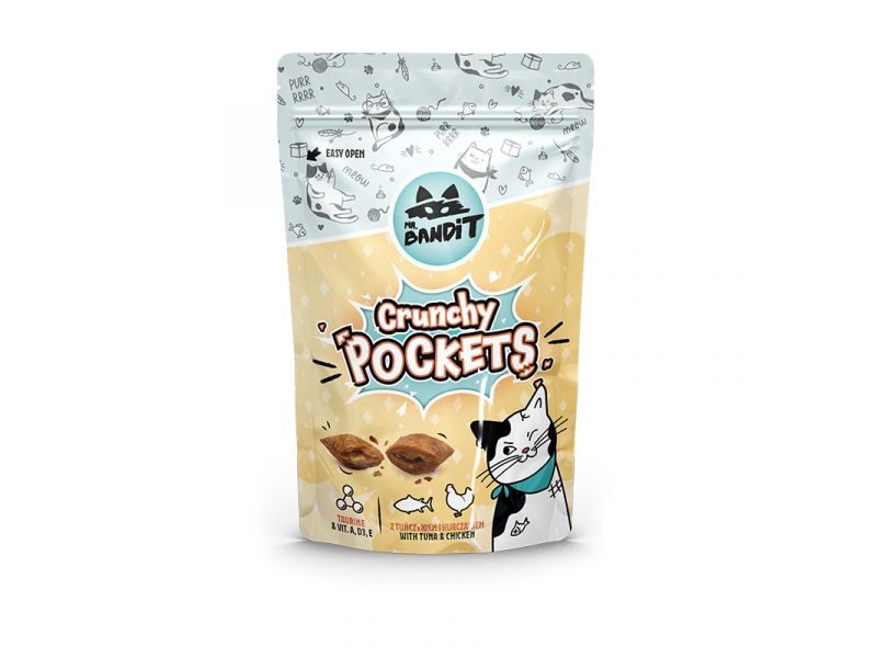 MR.BANDIT CAT CRUNCHY POCKETS TUNA/CHICKEN TUNCIS/VISTA 40G /9794