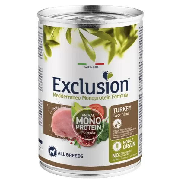 EXCLUSION Mono Protein ar tītaru konservi suņiem 400 g